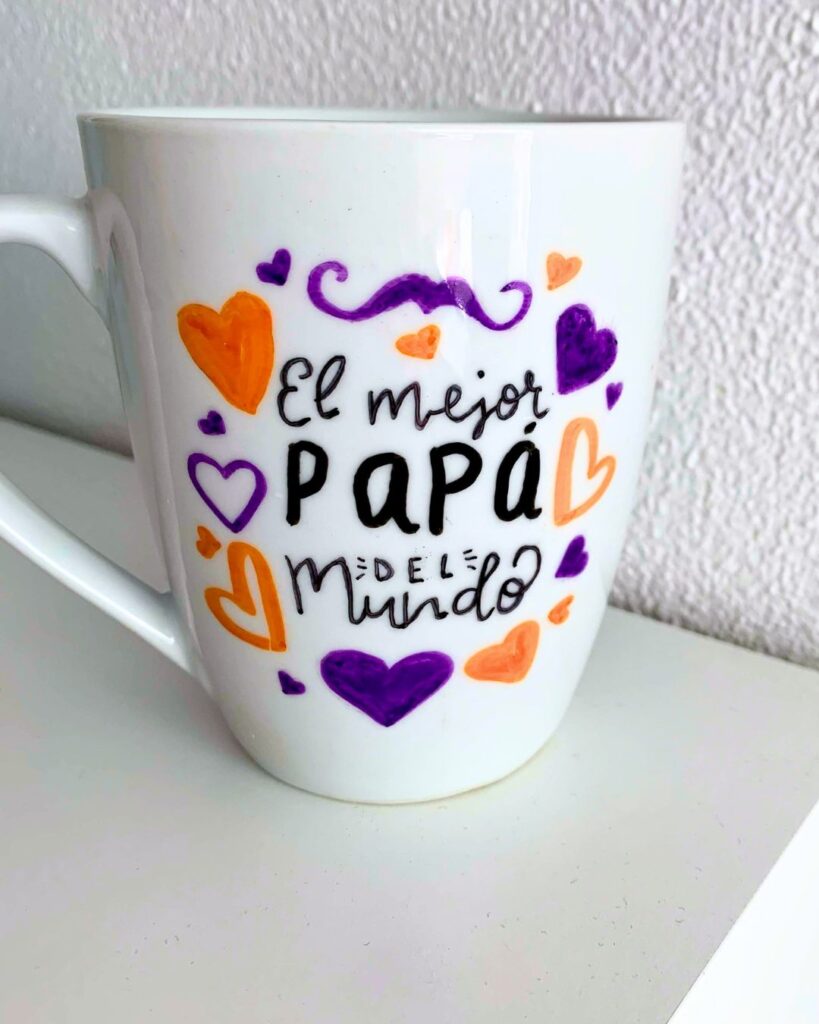 Taza personalizada con la frase "el mejor papá del mundo"