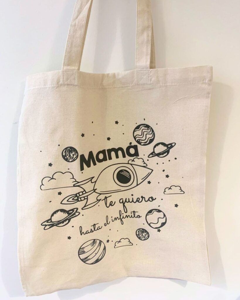 bolsa de tela tote bag con diseño estampado