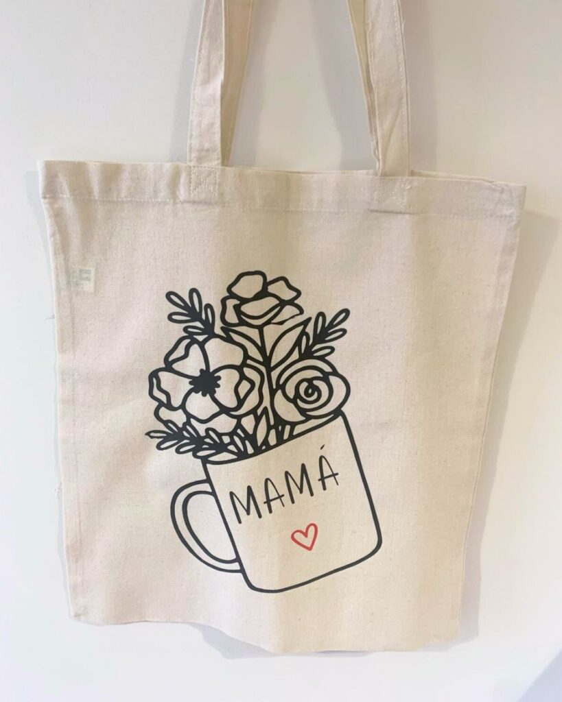 bolsa de tela tote bag con diseño estampado