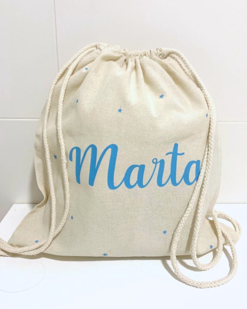 bolsa de merienda para niños con nombre estampado personalizado